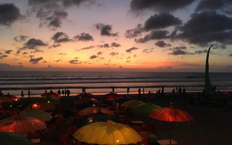 Seminyak beach at sunset